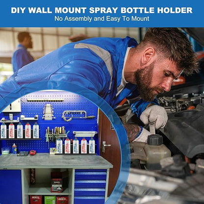 4 Pack Heavy-Duty Aerosol Spray Can Holder, 5 Can Spray Bottle Holder Steel Wall-Mounted Shelf for Garage, Craft Workspace and Home