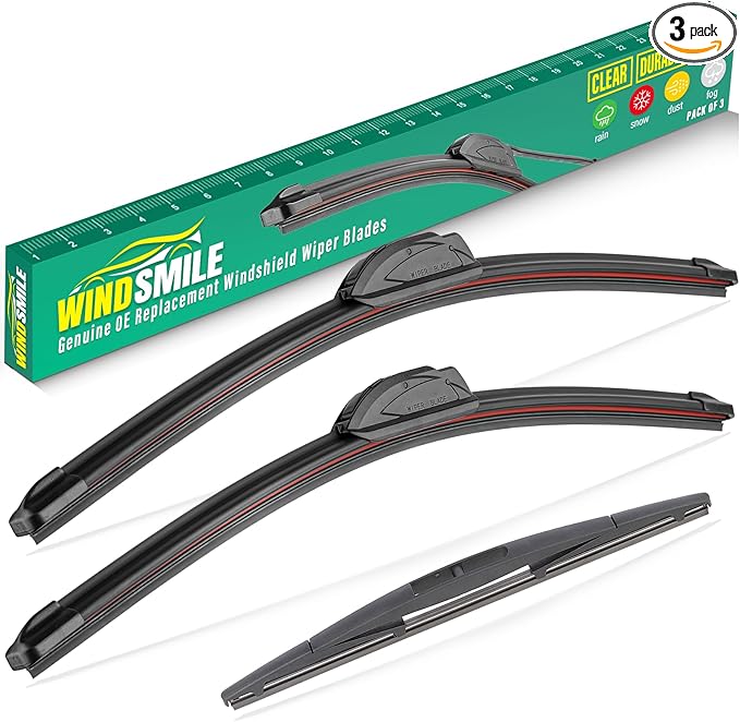 24" 21" 14" Windshield Wiper Blades Replacement for Honda Pilot 2003 2004 2005 2006 2007 2008 Premium All Weather Front Rear Wipers Set - OEM Quality (Pack of 3)