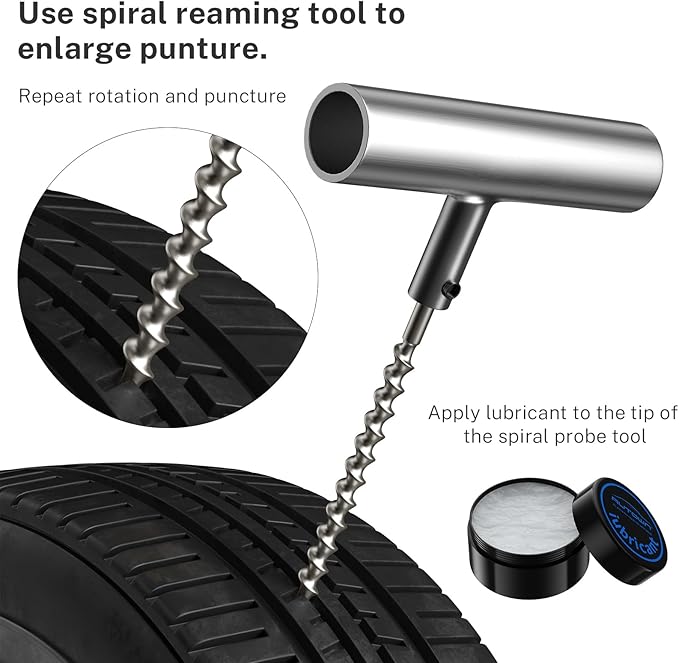 Flat Tire Repair Kit with Plugs 31 Pcs for Car, Motorcycle, ATV, Jeep, Truck, Tractor Flat Tire Puncture Repair