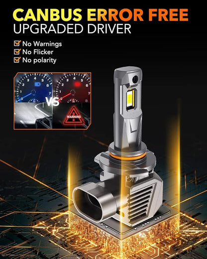 OXILAM 9005/HB3 Bulbs - 900% Brighter 50,000LM Daylight Vision, 3 Min Quick Install, 70000H Lifespan, No Flicker, 99% Compatibility
