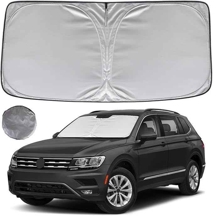 KAYZT Windshield Sun Shade for 2018-2025 Volkswagen VW Tiguan Foldable Sunshade SUV Front Window Custom Fit Car Accessories