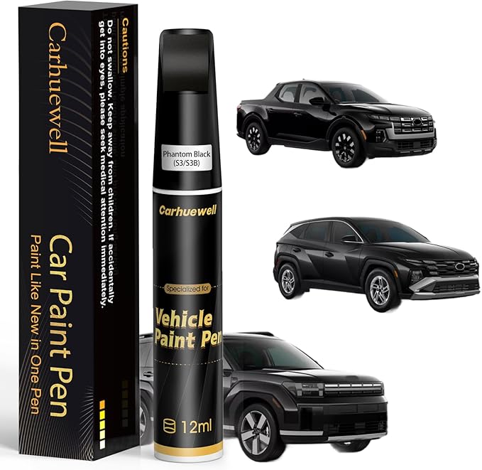(S3/S3B) Phantom Black Touch Up Paint Compatible with Hyundai, Exact Match Car Paint Pen Automotive Scratch Repair Remover Kit Quick & Easy Solution for Vehicle Chips and Nicks