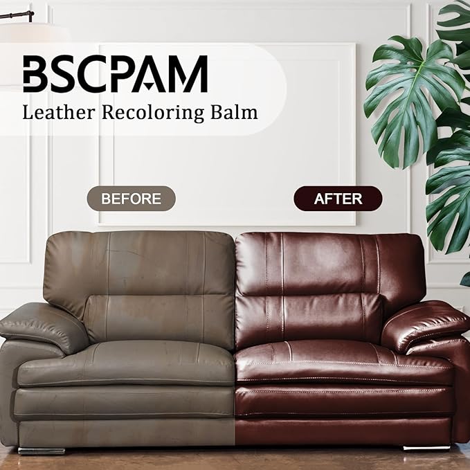 Black Leather Recoloring Balm, 12oz Leather Color Restorer for Couches, Leather Repair Kit for Furniture, Leather Dye for Leather Fade, Leather Repair Restore car seat