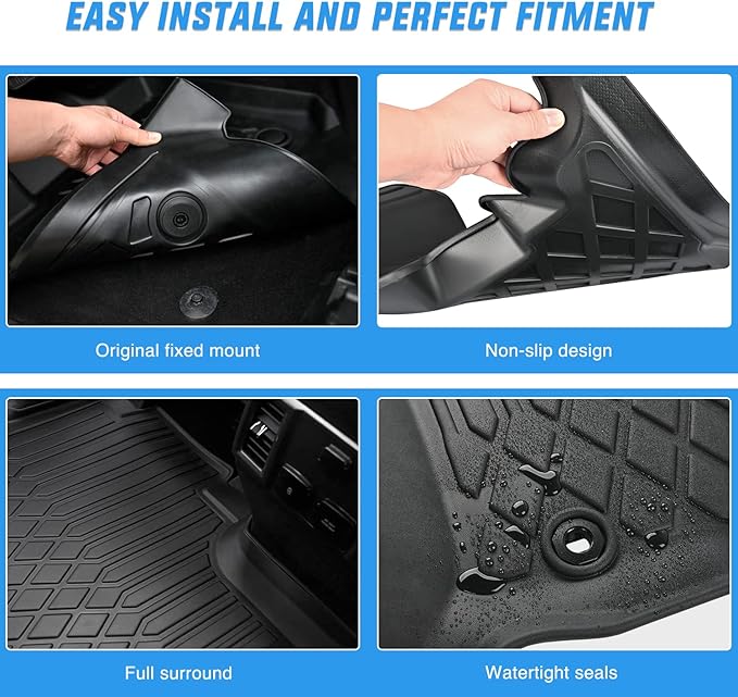 Nilight TPE Floor Mats for 2021 2022 2023 Hyundai Santa Fe 5 Seat (Non-Hybrid),All Weather Custom Fit Heavy Duty Floor Liners