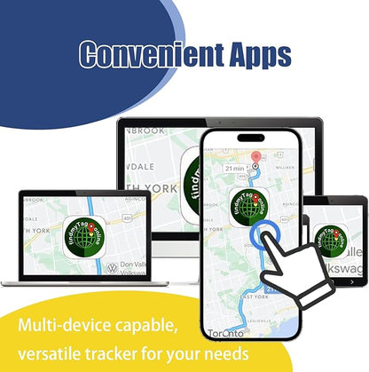 GPS Tracker for Vehicles, Cars, Pets, Kids & Valuables – No SIM Card, No Subscription – Real-Time Global Tracking Device – Compatible with iOS & Android