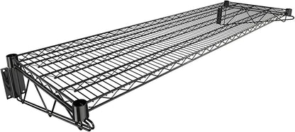 18" x 60" Black Epoxy Wire Wall Mount Shelf
