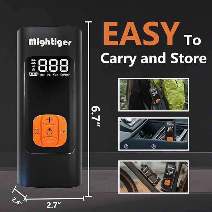 Tire Inflator Portable Air Compressor Cordless Mini Automatic Air Pump with Digital Pressure Gauge 150PSI 3X Fast Inflation and Auto Shutoff SOS Light Tires Pump for Car (Black)