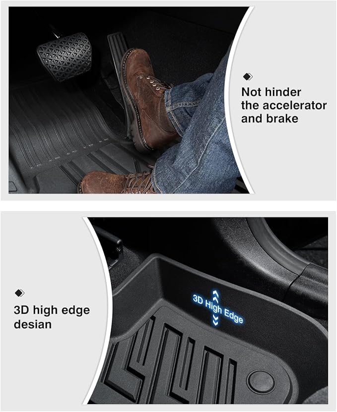 Powerty Floor Mats for 2018-2024 BMW X3 / 2019-2024 BMW X4, Custom Fit for BMW X3 Accessories, 3D TPE All Weather Car Mats Heavy-Duty Floor Liners (Fit All Models)