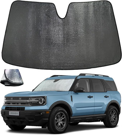 Windshield Sun Shade for Ford Bronco Sport 2021-2025 - 5-Layer Bubble Foldable Front Window Shade Sun Visor Accessories - Blocks Heat & UV Rays (Only Fit Bronco Sport)