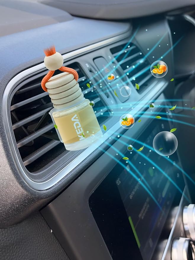 IKEDA Car Air Freshener, Car Fresheners for Men & Women, 45+Day Long Lasting Fragrance Hanging Air Fresheners Scents, with Clip, Perfect for Auto and Home,10ml, Vanilla