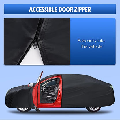 6 Layers Car Cover Custom Fit for 1998-2025 Porsche 911 (991/992/996/997 Series) Carrera 4S/Turbo/Carrera, Waterproof All Weather Rain Sun Protector with Door Zipper