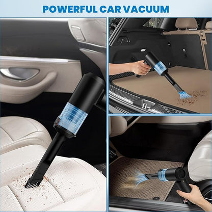 90° Foldable Car Vacuum Portable Cordless 16000PA, 4-in-1 Mini Vacuum Cleaner with Brushless Motor, Handheld Vacuum Cordless Blower/Pump for Car, Home,Office