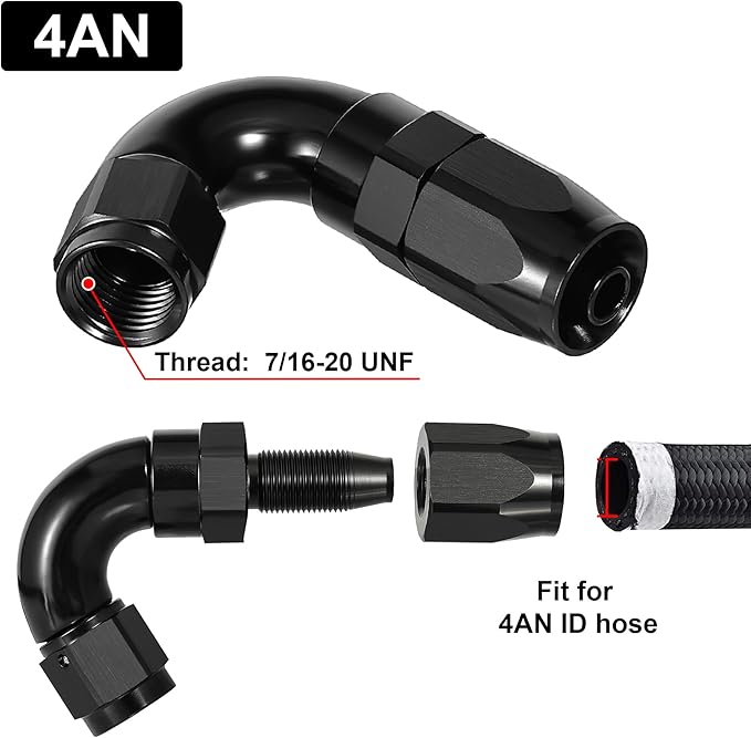 EVIL ENERGY 4AN 120 Degree One Piece Full Flow Hose End Fitting Swivel For CPE Braided Hose