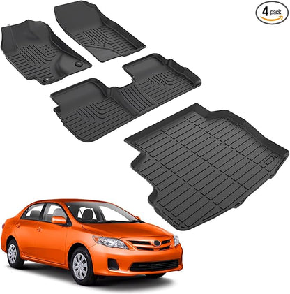 for Corolla Floor Mats 2013 2012 2011 2010 2009,Car Mats for Corolla All Weather Floor Mats Cargo Liner Accessories Rubber Car Mat 2009-2013
