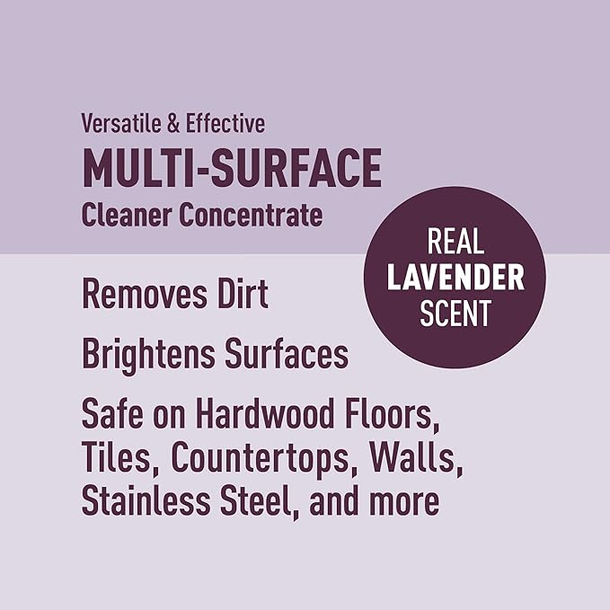 Amazon Brand – Presto! Multi-Surface Cleaner Concentrate, 2X Concentrated Formula, Lavender Scent, 32 fl oz (Pack of 2)