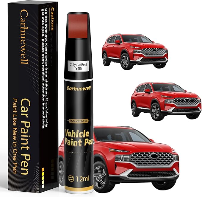 (Y2E) Calypso Red Touch Up Paint Compatible with Hyundai, Exact Match Car Paint Pen Automotive Scratch Repair Remover Kit Quick & Easy Solution for Vehicle Chips and Nicks