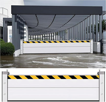 Flood Barriers for Home Exterior - Aluminum Alloy Outdoor Easy Flood Barrier Garage Doors Water Barriers for Flooding,H7.9 Inch/L10.5FT