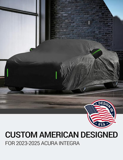 Proadsy 2025 Upgrade Car Cover Custom Fit for Acura Integra 2023 2024 2025, Waterproof All Weather for Automobiles, Full Exterior Cover Rain Snow Sun Protector Indoor Outdoor Car Cover