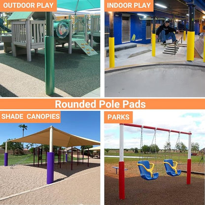 Safety Pole Pad, 4 FT Tall, 1” Thick Foam, Weatherproof, UV-Resistant, Hook/Loop Closure, Pickleball Pole Pad