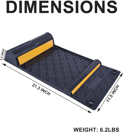 11''x21''/28cmx53cm Parking Guide Mats,Durable Self Adhesive Anti-Skid Wheel Stopper, Parking Assistance Accessories for Garage Vehicles (4 Pack)
