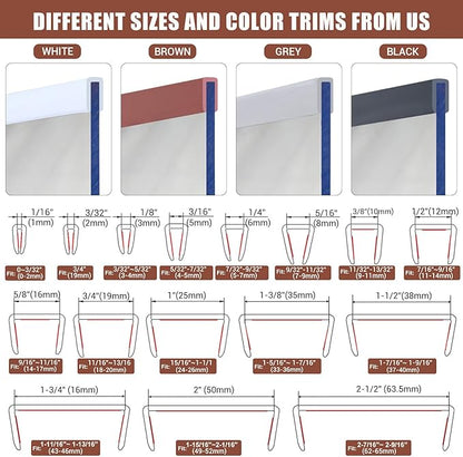 Rubber Edge Trim, Flexible Edge Trim for Sharp Edge, 1/8" U Channel Edge Protector, Self Adhesive Edge Guards for Plywood and Glass Parts, 20Ft, Brown Color