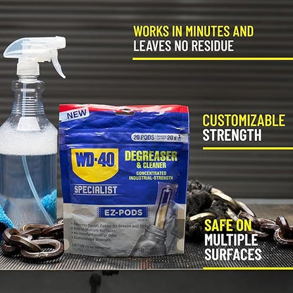 WD-40 Specialist Degreaser and Cleaner EZ-PODS, Customizable Industrial-Strength Concentrate, Multi-Surface Cleaning Solution, 6-Pack of 5-Count, 30 PODS Total