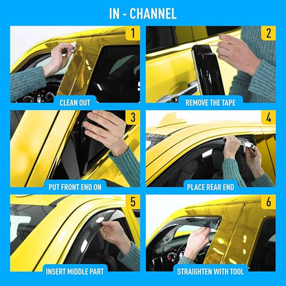 Extra Durable Window Deflectors in-Channel Window Visors Rain Guards Fit for Toyota Sequoia 2008-2022, Sun Visors, Wind Vent for Shades, Exterior Car Accessories - 4pcs. AG0514