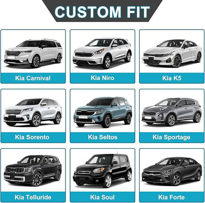 GIANT PANDA Fit Kia Sportage Forte Telluride Sorento Seltos Soul K5 NIRO Carnival Front Car Seat Cover, 3D Air Mesh Breathable Seat Protector, Grey+Black(2-Pack)