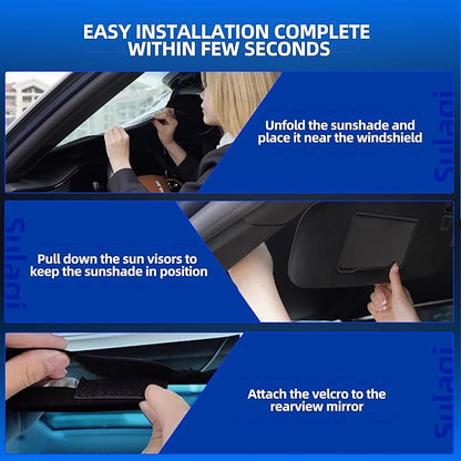 Windshield Sun Shade for Volkswagen VW Atlas 2018-2025 Foldable Sunshade Custom Fit Front Window Car Interior Accessories Protector Blocks UV Rays