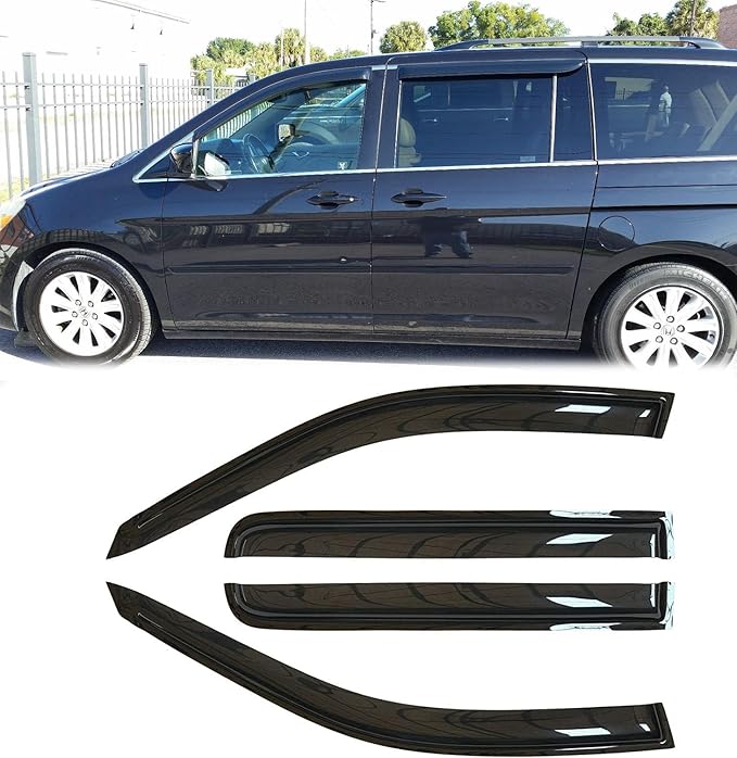 94452 Sunproof Waterproof Side Window Wind Deflector, 4pcs Protective Replacements Rain Guards Set, Window Visor fit for 2018-2024 Honda Odyssey