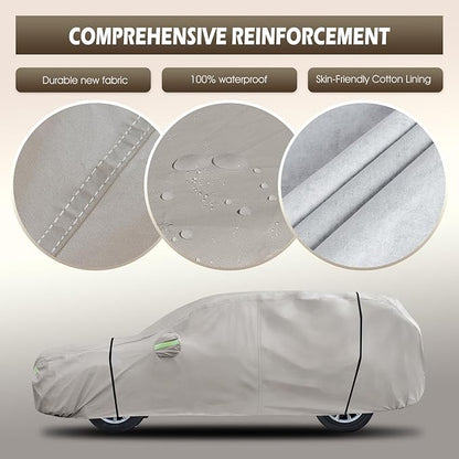 Migaven 6 Layers Car Cover Custom Fit for Honda CRV 1997-2025, Toyota RAV4 1996-2025, Waterproof Full Exterior Cover Rain Sun Protection with Door Zipper