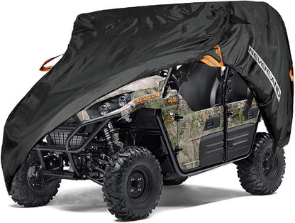 NEVERLAND UTV Cover Heavy Duty Ranger Cover Waterproof 4-6 Seater Side by Side Covers 4 Door All Weather Storage with Reflective Strip Compatible with Polaris RZR General Can-Am Yamaha SxS