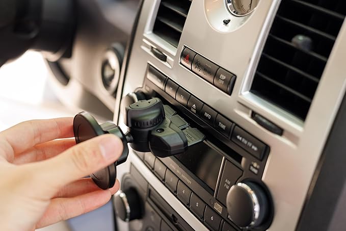 PROfezzion CD Slot & Vent Clip Combo Magnetic Phone Holder Compatible with MagSafe on Car CD Player Slot or Air Vent for iPhone 16 15 14 13 12 Pro Max Plus, Mag-Safe Case & All Phones