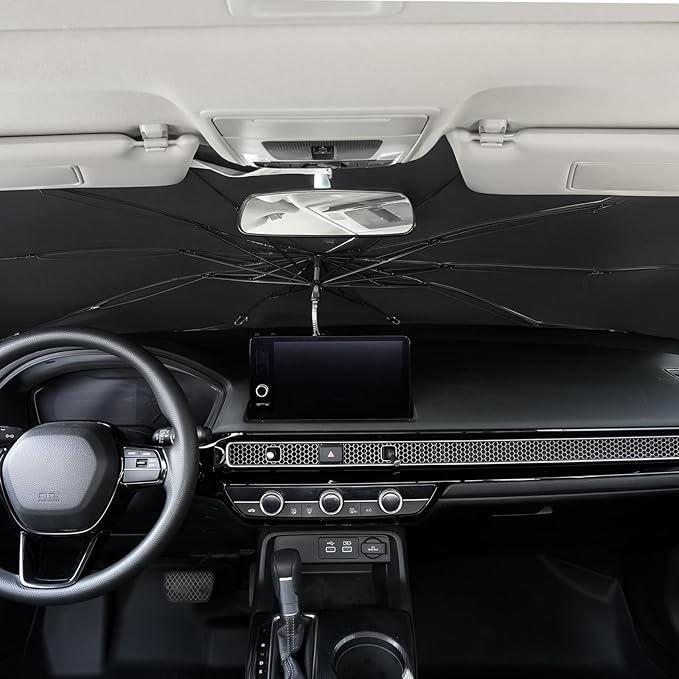 Umbrella Sunshade for Honda Civic 2025 2024 2023 2022 Accessories, Foldable Windshield Cover Sun Shade Umbrella Sun Visor UV Block Windshield, Ice Nano (for for Honda Civic 2022-2025