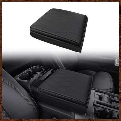 Muslogy Center Console Armrest Cover Compatible with Ford F-150 F150 2021-2025 Comfort Armrest Pad Arm Rest Cushion Vegan Leather Protector 1-Inch Extra Thick(WorkSurface ONLY)