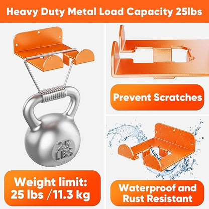Weedeater Hanger, 2 Pack Garage Organize Grass String Trimmer Rack, Heavy Duty Metal Weed Eater Holder Wall Mount Save Space, Garden Tool Storage Rack Loads 25lbs, Weed Wacker Hooks for Garage