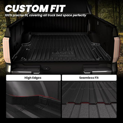 LASFIT Bed Mat for Toyota Tundra 2025 2024 2023 2022 Truck Bed (5.5FT,5.5'), All Weather 5.5 FT Bed Liner for Toyota Tundra Accessories TPE Trunk Mat Cargo Mat, Black
