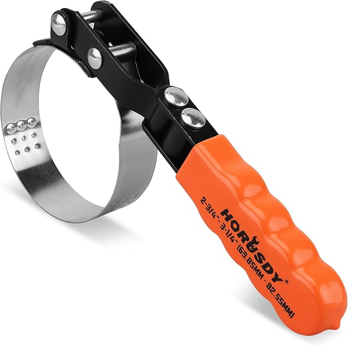 HORUSDY Small Swivel Oil Filter Wrench, 2-3/4" to 3-1/4" Ajustable Car Oil Filter Removal Tool, Durable & Easy Operation