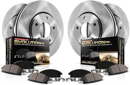 PowerStop Brake Kit For 328i 2008-2010, 328i xDrive 2009, 328xi 2008 [Model Specific] - Autospecialty Front and Rear OE Disc Rotors & Ceramic Brake Pads Replacement, KOE4104