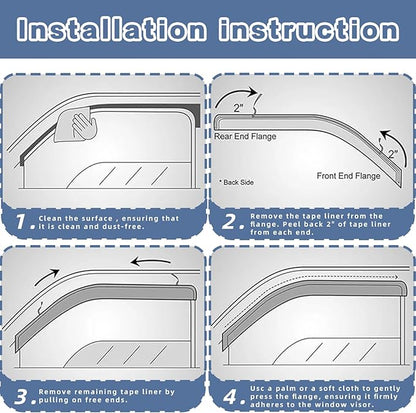 Window Visors Rain Guards fits 2017-2025 Pacifica, Out-Channel Window Wind Deflectors Vent Shades Accessories, Dark Smoke 4 Pcs, 2018 2019 2020 2021 2022 2023 2024