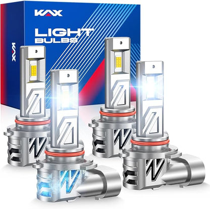2025 10X Brightener 9005 9006 Led Bulbs Combo for Car Owners, 100000Lm HB3 HB4 for Drivers at Night, During Bad Weather, 1:1 Real Size, 100000 Hours Lifespan, 99% Fit Vehicles, Plug & Play, 4 Pack