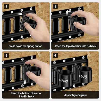 5 Pack E-Track Tool Holders|E Track Accessories for Enclosed Trailer to Heavy Duty Tool Holder |E Track/X Track Tool Hangers to Keep Rakes,Shovels, Broom|E Track Shovel Holder for Truck
