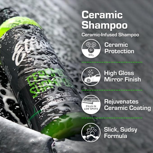 Ceramic Car Shampoo - Car Wash For Ceramic Coatings - Car Wash Soap - Adds Hydrophobic Protection | Enhances Coatings, Waxes Or Sealants | Incredible Shine