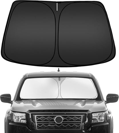 ARISMOTOR Windshield Sun Shade for Ni-ssan Frontier 2022-2025 2026, Custom Fit Foldable Front Window Sunshade Sun Visor Protector, Block UV Rays Keep Your Car Cooler