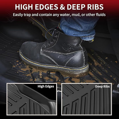 LASFIT Floor Mats for Toyota RAV4 2013-2018 (Not for Hybrid&Prime) All Weather Floor Liner for rav4 LE/XLE/SE/Limited TPE Custom Fit Mats for Toyota RAV 4 Car Mats Front&Rear 2 Row Mats,Black