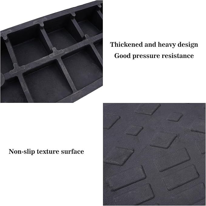2 Pack 4'' Rise Rubber Curb Ramp Heavy Duty Loading Rubber Curb Ramps 22000lbs (10 Ton) Driveway Ramp Car Slope Ramp for Loading Dock Bike Vehicle Warehouse Sidewalk Wheelchair (4" H)