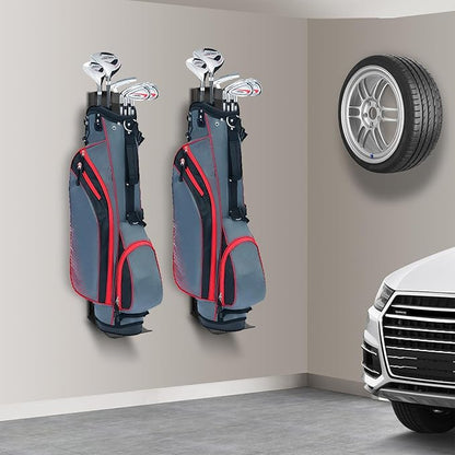 Wall Mount Golf Bag Storage Stand Organizer Rack for Garage, Air Spring Sliding System Single Golf Bag Holder for Wall, Golf Storage Organizer for Golfing Clubs, Home, Basement