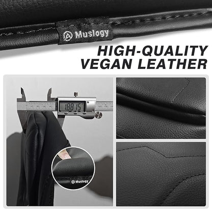 Muslogy Center Console Armrest Cover Compatible with Chevy Silverado & GMC Sierra 2019-2025 Comfort Armrest Pad Arm Rest Cushion Vegan Leather Protector 1-Inch Extra Thick(Jump Seat ONLY)