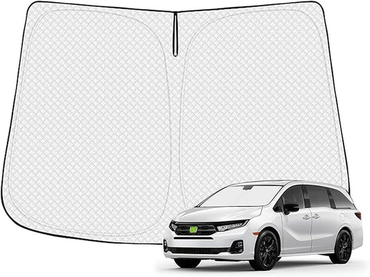 Windshield Sun Shade for 2018-2025 2026 Honda Odyssey Accessories Thicken 6-Layer Front Window Sunshade Cover Sun Visor Protector Foldable Block UV Rays Keep Vehicle Cool