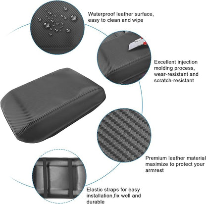 SXCY for 2024 2025 Land Cruiser Armrest Cover for Toyota Land Cruiser 2025 Center Console Cover 2024 2025 Land Cruiser Center Console Cover for 2025 Land Cruiser (Black Carbon Fiber (Thin))